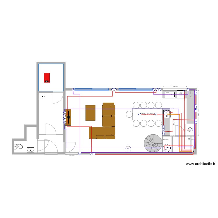 Plan Electrique Prise Salon. Plan de 0 pièce et 0 m2