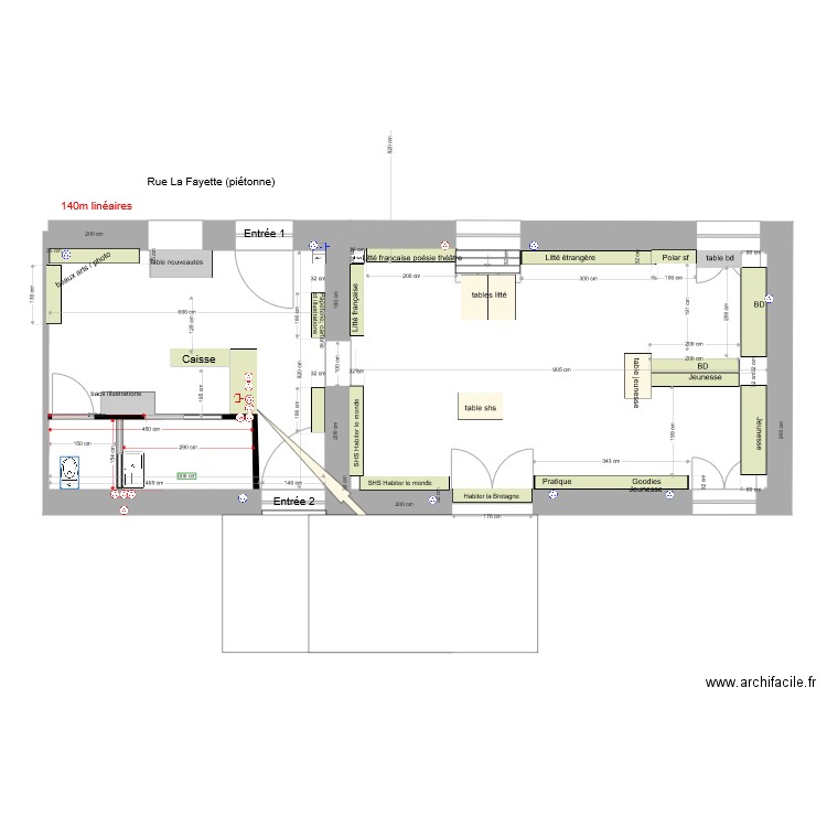 Librairie rayons et aménagement 01 04 21. Plan de 0 pièce et 0 m2
