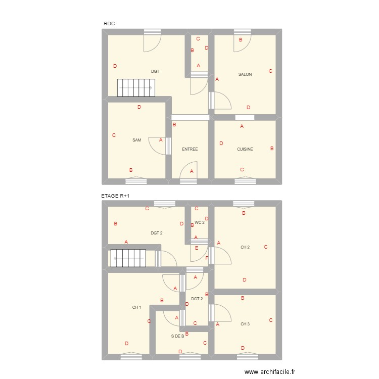 NIXON. Plan de 14 pièces et 93 m2