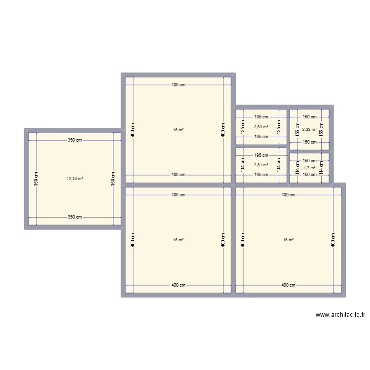 PLAN NTOUM 01. Plan de 8 pièces et 69 m2