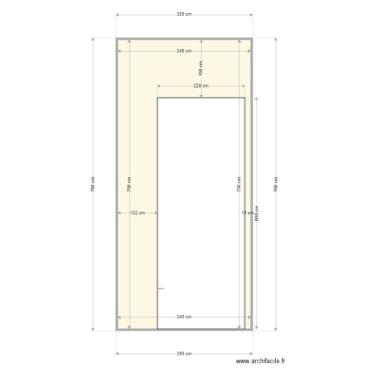 wall 11 door X 3. Plan de 1 pièce et 26 m2