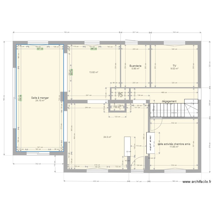 plan RDC cotes. Plan de 0 pièce et 0 m2