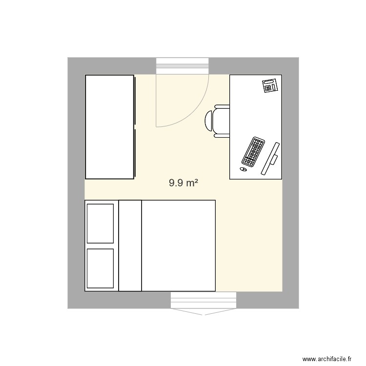 1er étage chambre 2 Saucens. Plan de 0 pièce et 0 m2