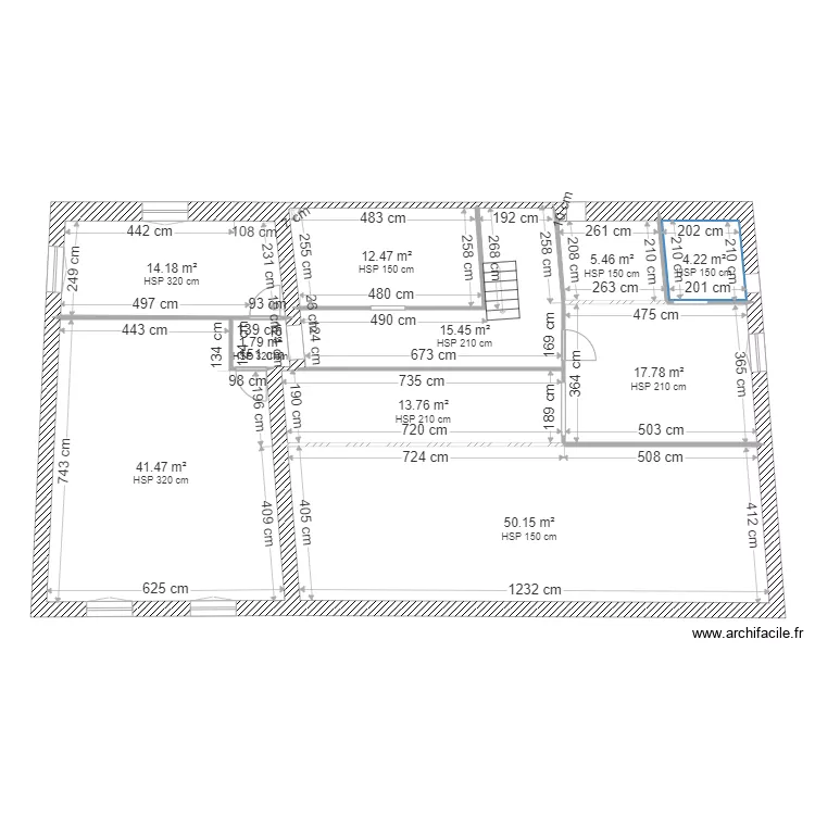 Plan existant. Plan de 