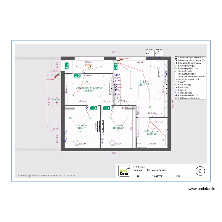 Plan electrique depot 1er &eacute;tage. Plan de 