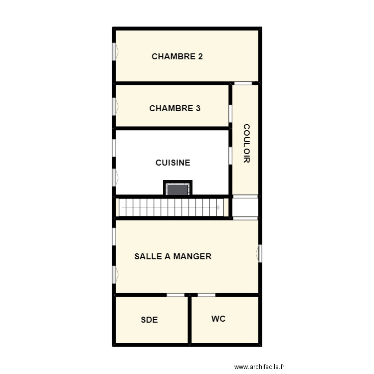 thiery foucher. Plan de 6 pièces et 42 m2