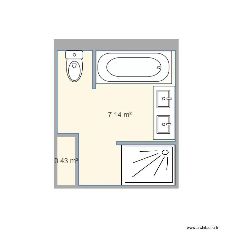 sdb MAISON 22V1. Plan de 