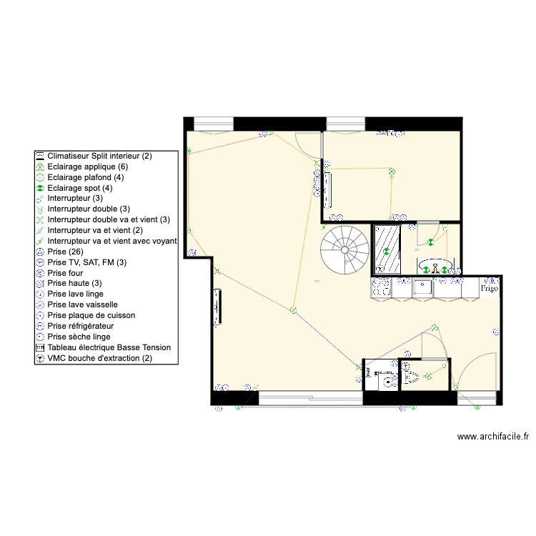 CIMIEZ bas 1 rod ELEC. Plan de 4 pièces et 60 m2