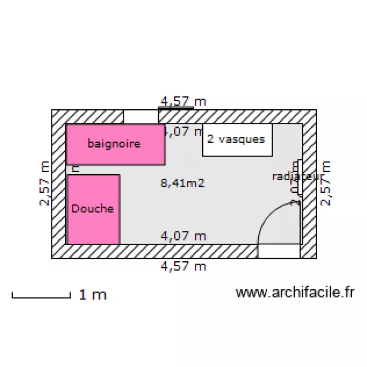 Salle de bain definitif. Plan de 