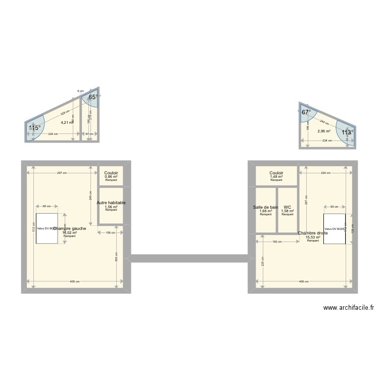 Jahan. Plan de 9 pièces et 48 m2