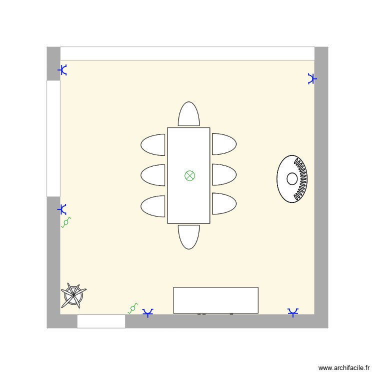 SALLE A MANGER - Plan 1 pièce 23 m2 dessiné par cricri73