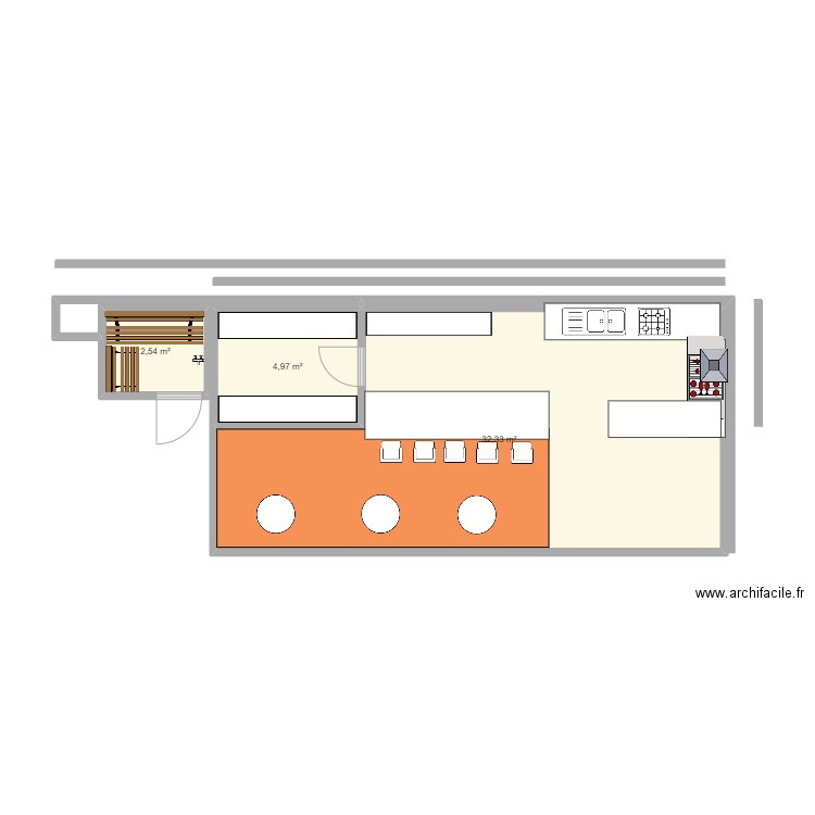 terrasse bar. Plan de 0 pièce et 0 m2