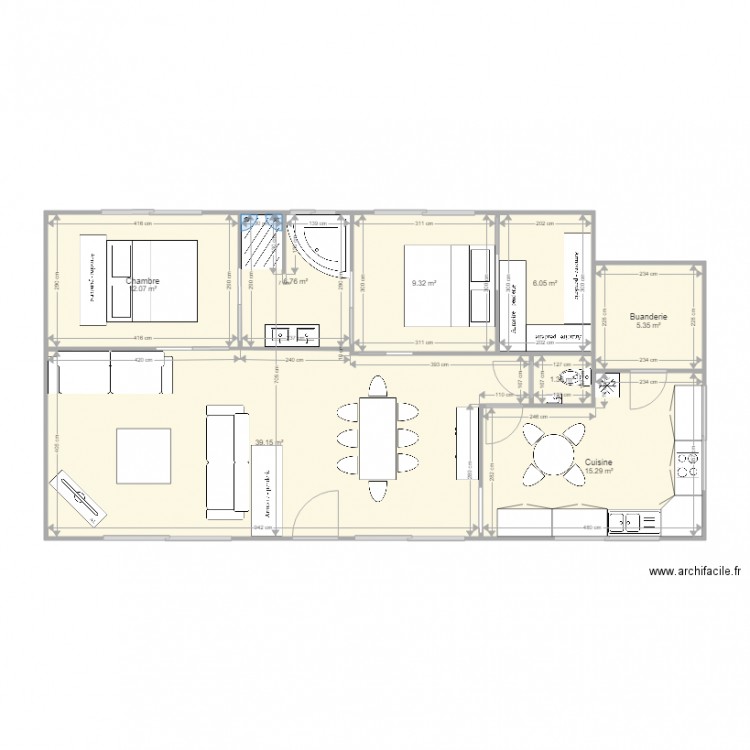 Maison container Fred. Plan de 8 pièces et 95 m2