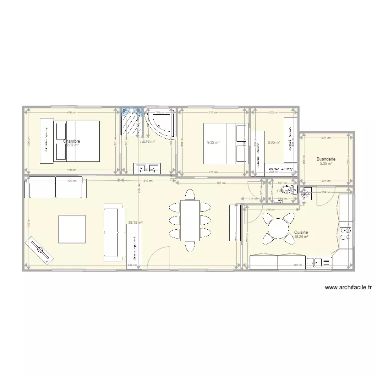 Maison container Fred. Plan de 