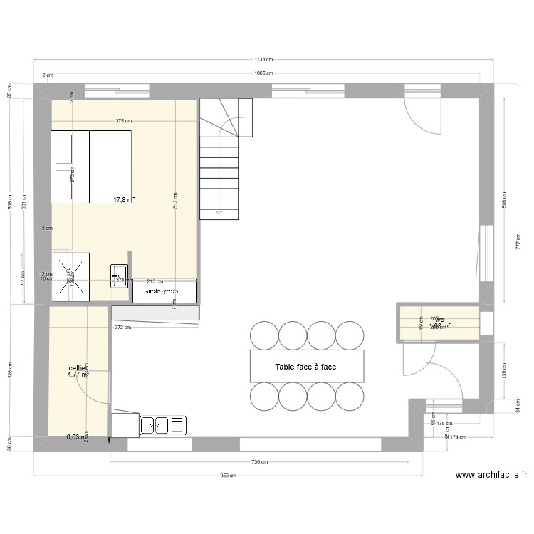 rdc marzan . Plan de 0 pièce et 0 m2
