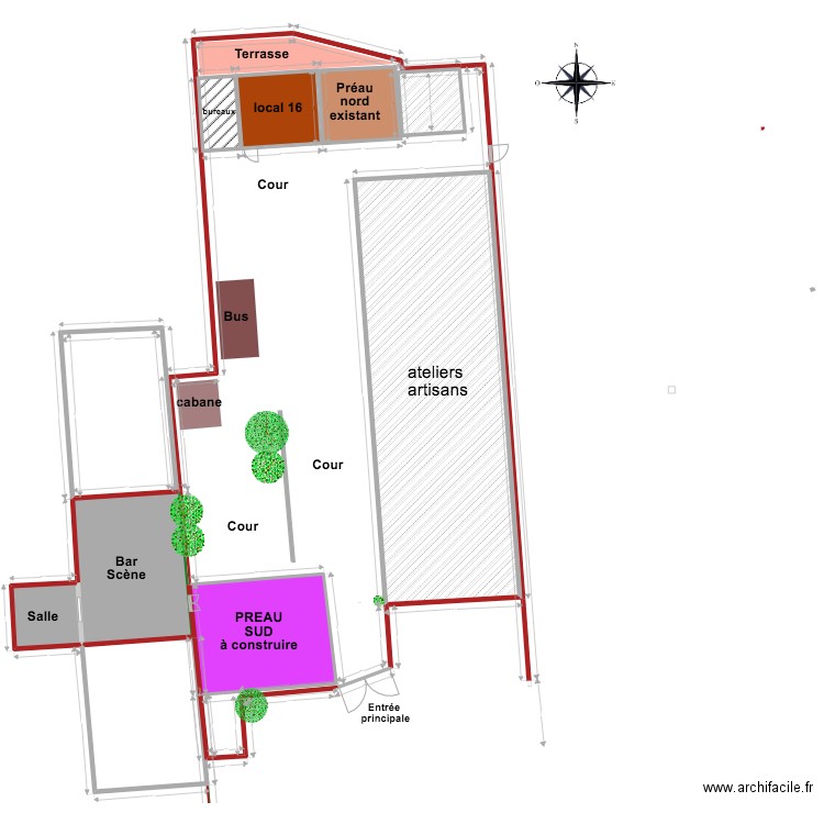 forge moderne preau. Plan de 9 pièces et 985 m2