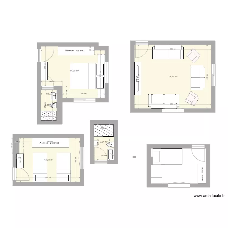 Chambre a coucher. Plan de 