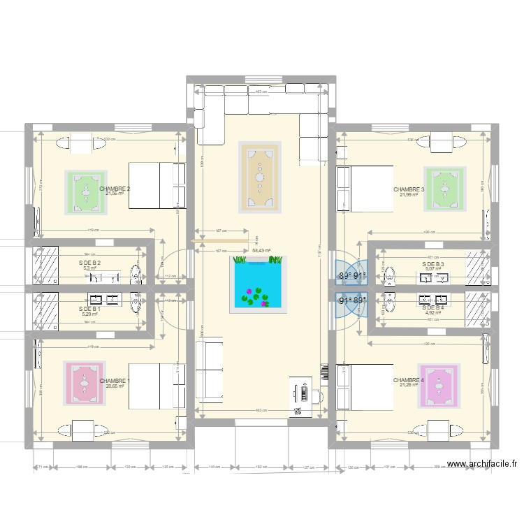 LILI RIAD RDC SIMULATION MEUBLE. Plan de 0 pièce et 0 m2