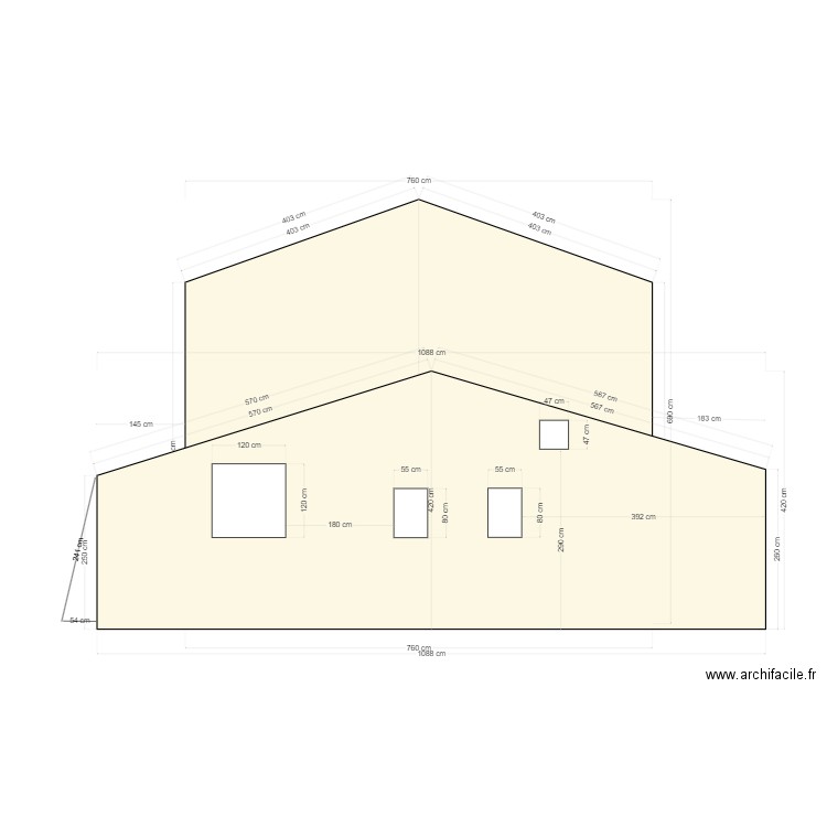 Coupe EST- Projet. Plan de 0 pièce et 0 m2