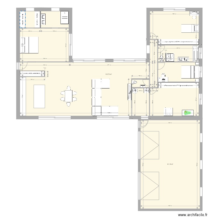 PLAN MAISON U LANVALLAY. Plan de 0 pièce et 0 m2