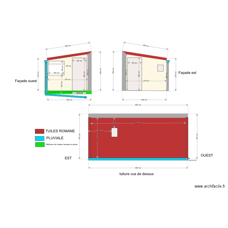 DP4 PLAN DES FACADES ET TOITURE ANNEXE . Plan de 0 pièce et 0 m2