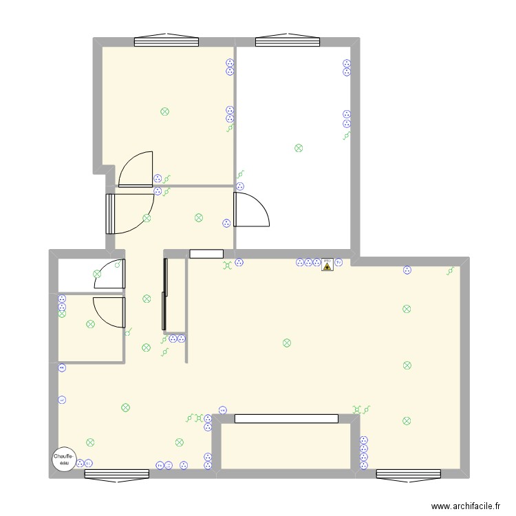 APPARTEMENT sylvain elect. Plan de 6 pièces et 74 m2