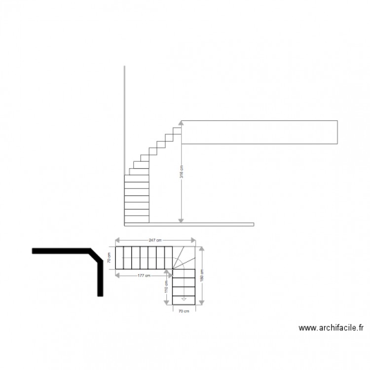 escalier. Plan de 0 pièce et 0 m2