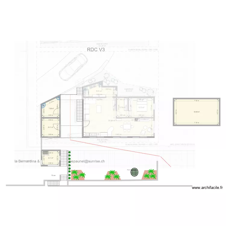 Annexe et Cuis Jardin. Plan de 