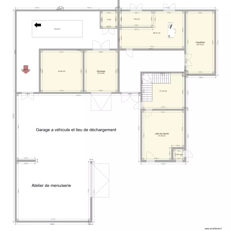 miellerie. Plan de 