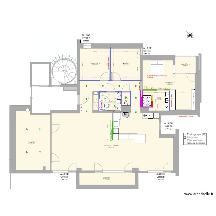 Plan Open Sky TMA v8. Plan de 16 pièces et 204 m2