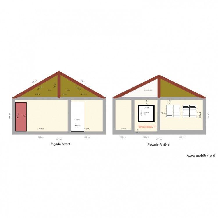 Bloc sanitaire facade. Plan de 0 pièce et 0 m2