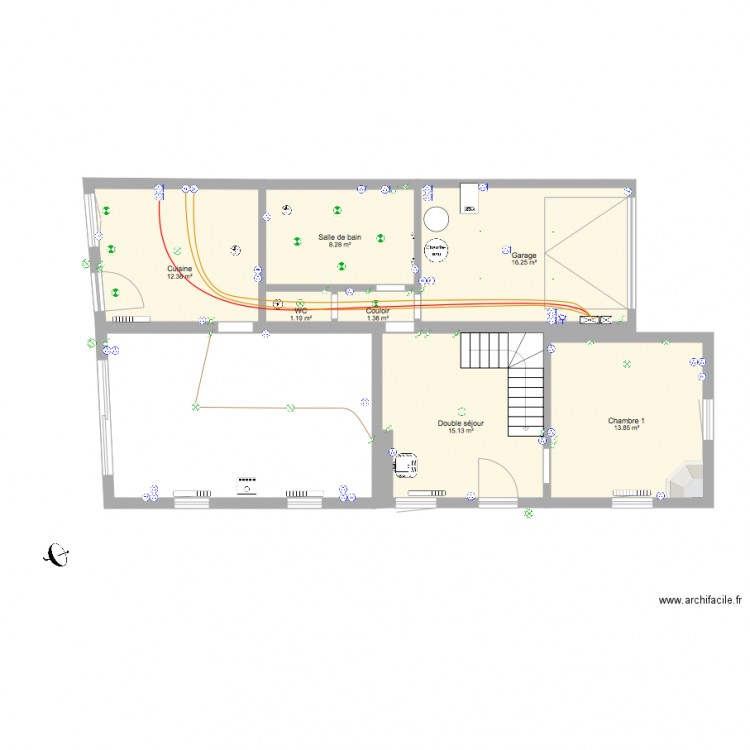 maison. Plan de 0 pièce et 0 m2