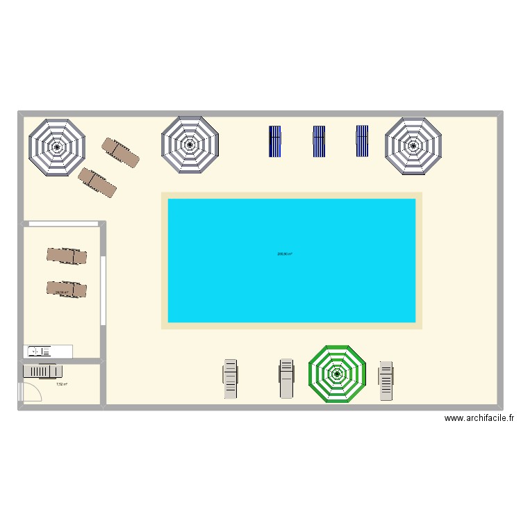 piscine gozias. Plan de 3 pièces et 318 m2