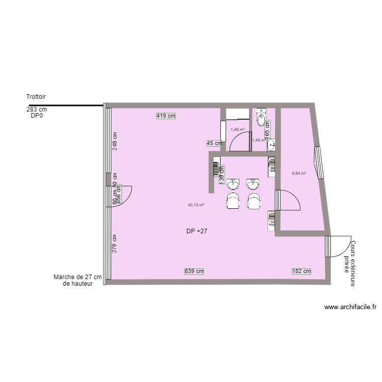 COULA HAIR INSTITUT AVANT TRAVAUX. Plan de 0 pièce et 0 m2