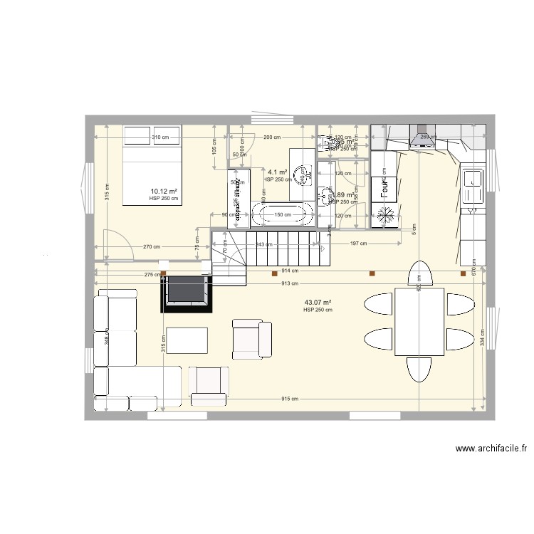 Plan tactac rdj modifié meubles. Plan de 0 pièce et 0 m2