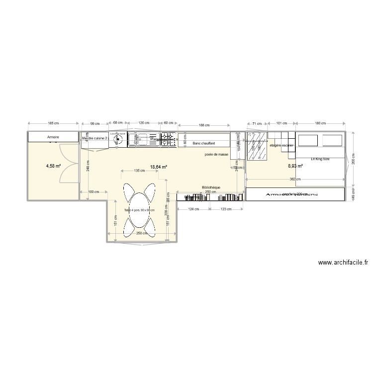 plan semi remorque 3. Plan de 3 pièces et 32 m2