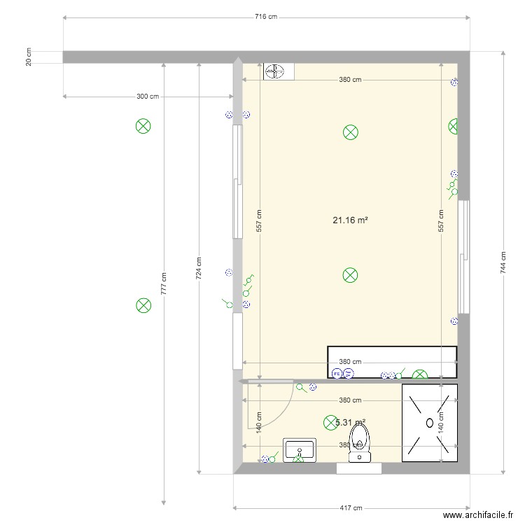 bungalow willy electricité. Plan de 0 pièce et 0 m2