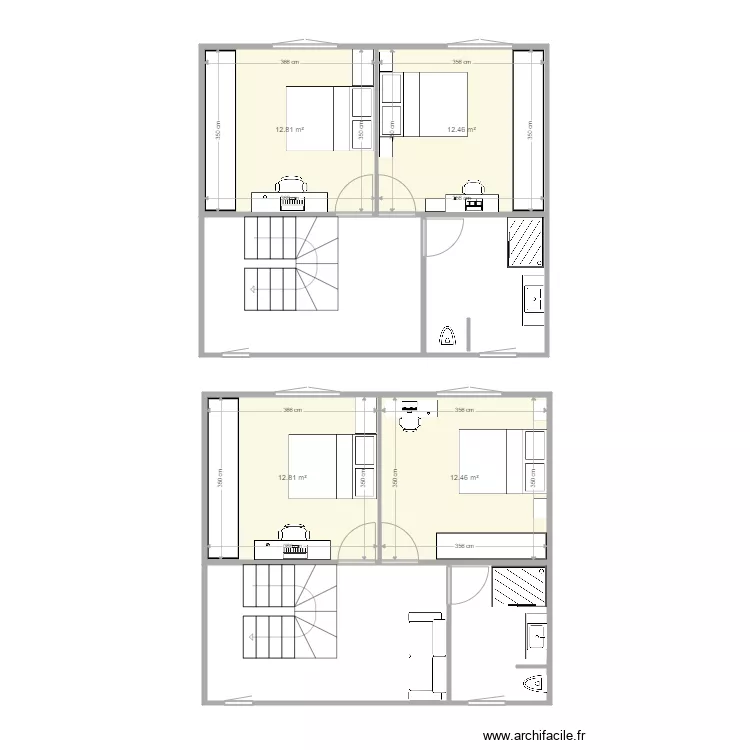 MA MAISON Cube &eacute;tage. Plan de 