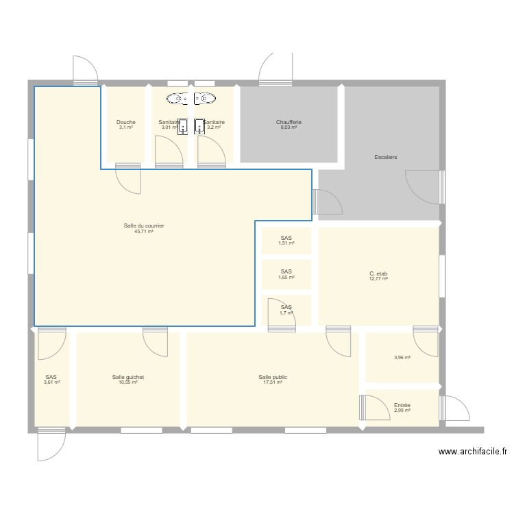 PM projet coudoux V2. Plan de 15 pièces et 134 m2