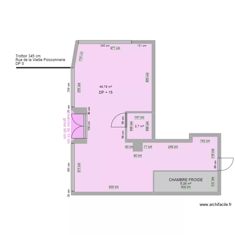 Ô CHICKEN CHEESE AVANT TRAVAUX. Plan de Ô CHICKEN CHEESE AVANT TRAVAUX. Plan de