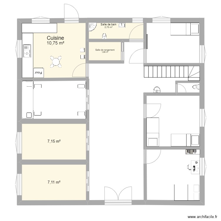 ALEX2. Plan de 5 pièces et 30 m2