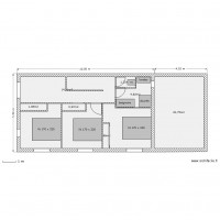 maison  plein pied terrain L 10m plan étage 6x10.50  étage