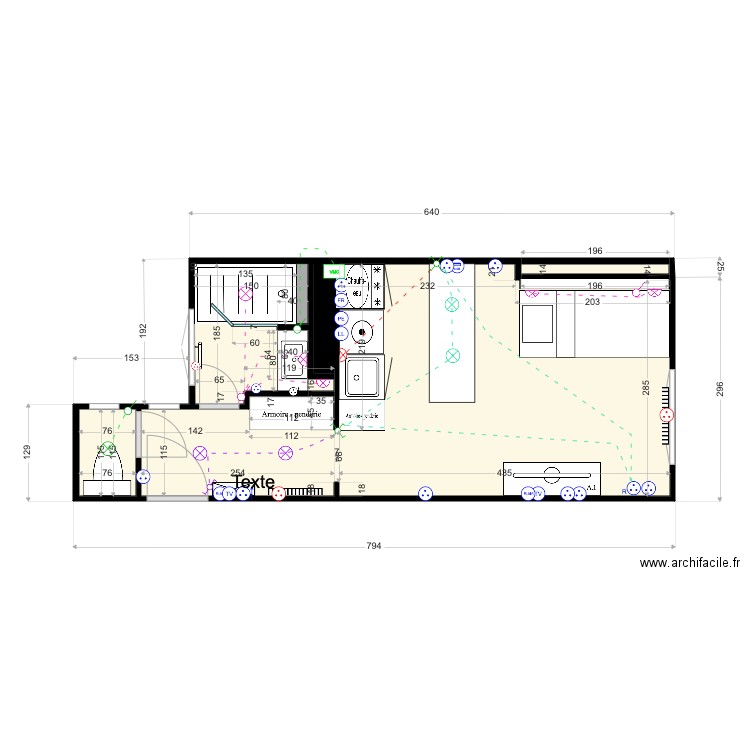 Fleury2. Plan de 5 pièces et 20 m2