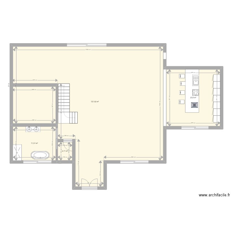 Plan sur sur nss. Plan de 11 pièces et 308 m2