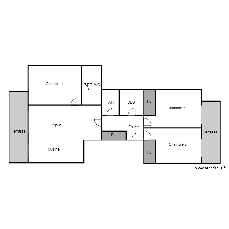 Plan LECHAUDEL . Plan de 13 pièces et 193 m2