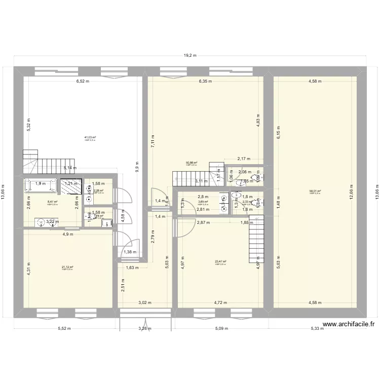 Mallingen. Plan de 20 pièces et 375 m²