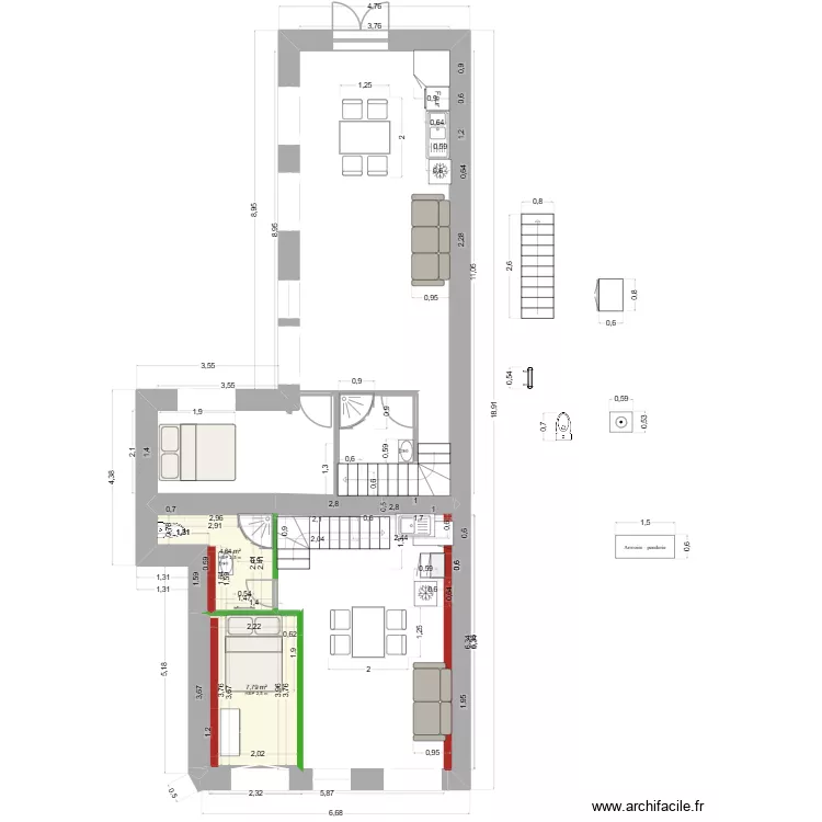 GUERINIERE carré plein. Plan de 7 et 67 m² GUERINIERE carré plein. Plan de 7 et 67 m²