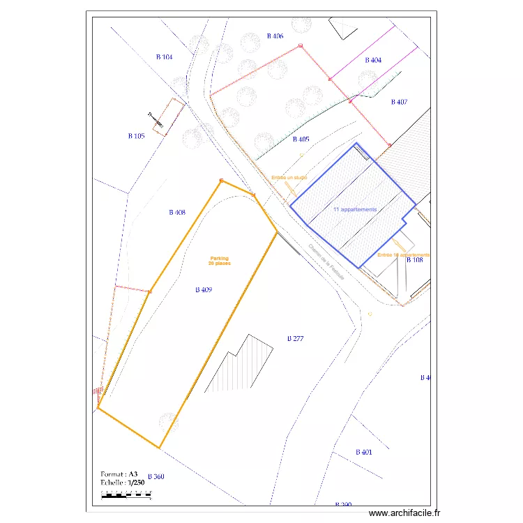Loubet - parking. Plan de Loubet - parking. Plan de