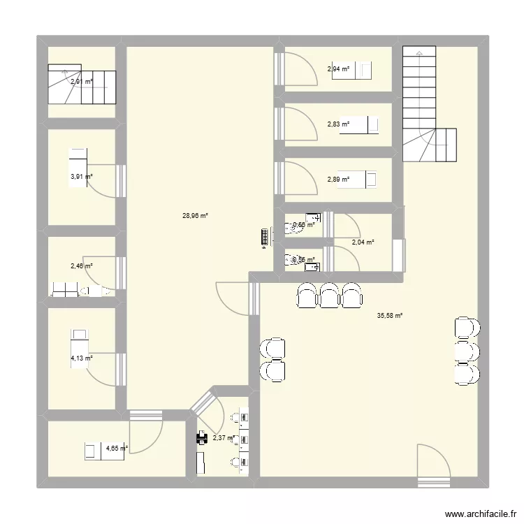 imsc. Plan de 14  et 97 m²