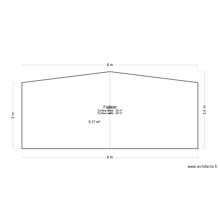 facade pignon. Plan de 0 pièce et 0 m2
